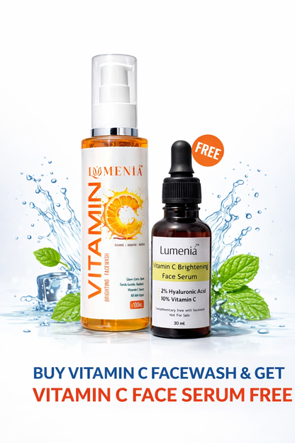 LUMENIA Vitamin C Face Wash - Brightening Fresh Glow Cleanser 100ml for Radiant Skin - Lumenia